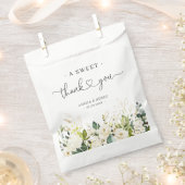 Een lieve dank | groen wit bloemenbruiloft bedankzakje (Geknipt)