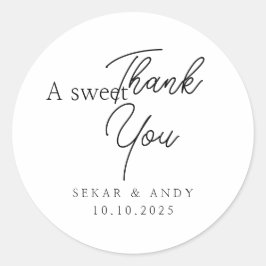 Een lieve dank ronde sticker