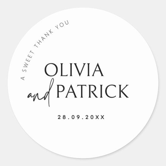 Een lieve dank u bruiloft gunst Label Sticker (Voorkant)