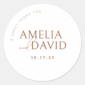 Een lieve dank u bruiloft gunst Label Sticker (Voorkant)