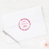 Een lieve dank u disco roze cowgirl bruiloft gunst ronde sticker (Envelop)