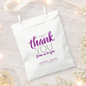 Een lieve dank u donker Paarse grijs moderne bruil Bedankzakje (Geknipt)