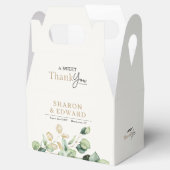 Een lieve dank u Eucalyptus groen gouden bruiloft Bedankdoosjes (Geopend)