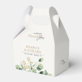 Een lieve dank u Eucalyptus groen gouden bruiloft Bedankdoosjes (Voorkant Zijde)