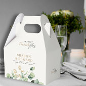 Een lieve dank u Eucalyptus groen gouden bruiloft Bedankdoosjes