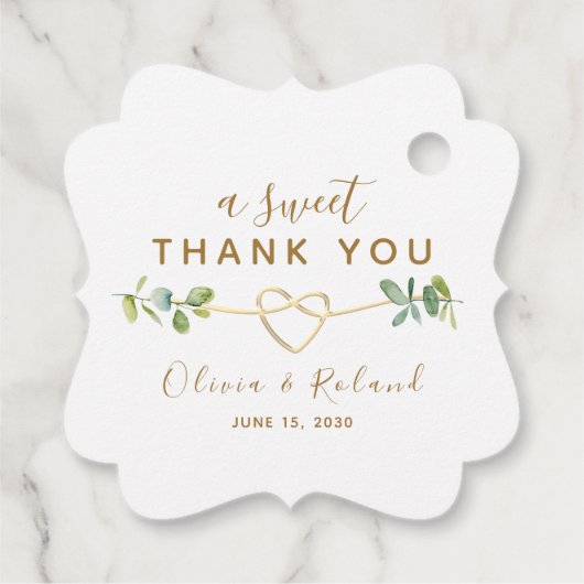 Een lieve dank u gouden bruiloft gunst Labels (Achterkant)