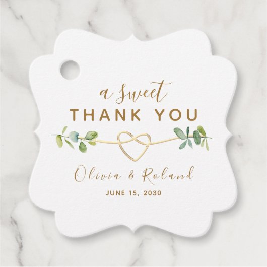 Een lieve dank u gouden bruiloft gunst Labels (Voorkant)