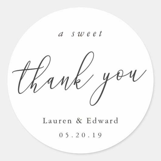 Een lieve dank u Vrijgezellenfeest bruiloft gunst Ronde Sticker (Voorkant)