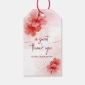 Een lieve dank u Waterverf bloemenbruiloft Cadeaulabel (Achterkant)