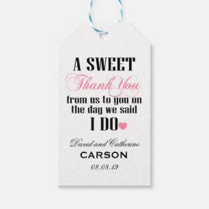Een lieve dank voor je bruiloft cadeaulabel