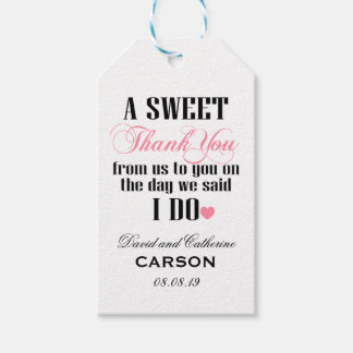 Een lieve dank voor je bruiloft cadeaulabel