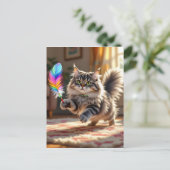 Een lieve kat om in contact te blijven briefkaart (Staand voorkant)