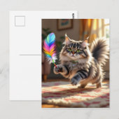 Een lieve kat om in contact te blijven briefkaart (Voorkant / Achterkant)