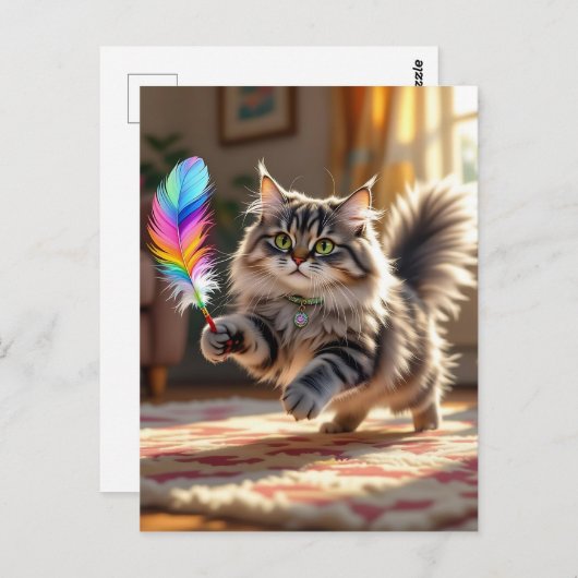 Een lieve kat om in contact te blijven briefkaart (Voorkant / Achterkant)