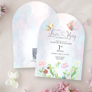 Een Lieve Klein Liefdesbeestje Waterverf Meisje 1e Kaart