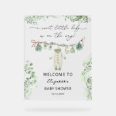 Een lieve kleine baby kleding Baby shower welkom Acryl Bord (Voorkant)