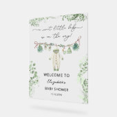 Een lieve kleine baby kleding Baby shower welkom Acryl Bord (Hoek)