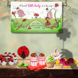 Een Lieve Kleine Dame Lieveheersbeestje Baby Showe Spandoek