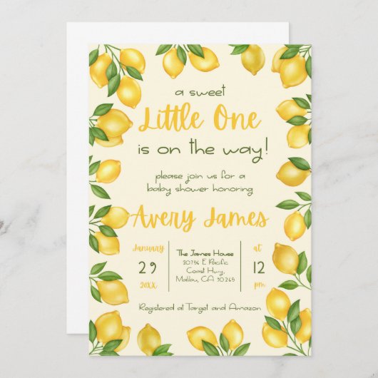 Een lieve kleine één Baby shower uitnodiging (Voorkant / Achterkant)