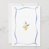 Een lieve kleine een citroen Baby shower Uitnodigi Kaart (Achterkant)