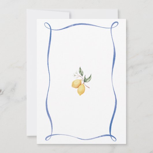 Een lieve kleine een citroen Baby shower Uitnodigi Kaart (Achterkant)