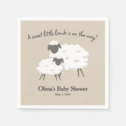 Een lieve kleine lamsbaai douche servet (Voorkant)