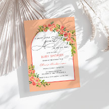 Een lieve kleine perzik is op de weg Baby shower