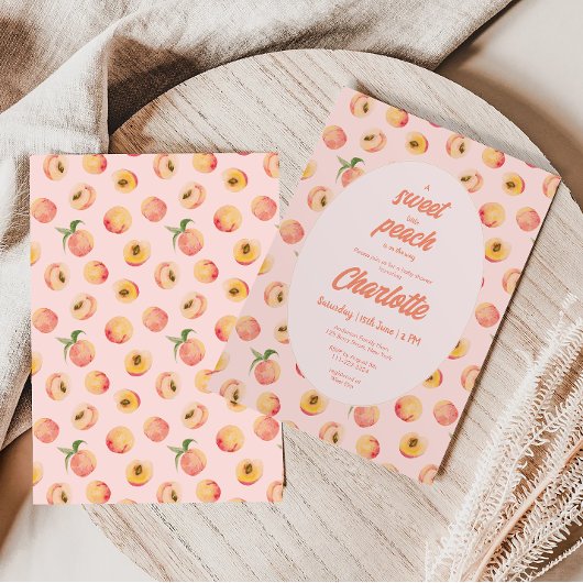 Een lieve kleine perzik pastel Baby shower uitnodi Kaart
