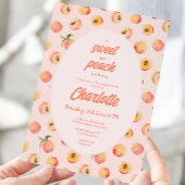 Een lieve kleine perzik pastel Baby shower uitnodi Kaart