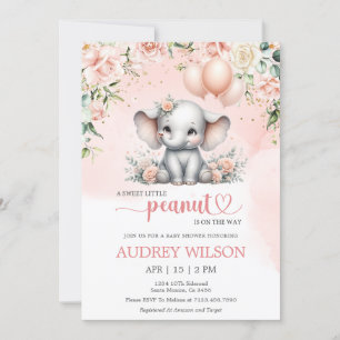 Een lieve kleine pinda olifant Baby shower Kaart