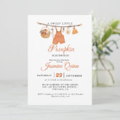Een lieve kleine pompoen Herfst baby shower Baby Kaart (Staand voorkant)