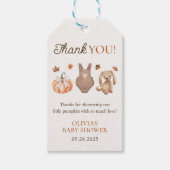 Een lieve kleine pompoen Herfst Baby shower gunst Cadeaulabel (Voorkant)