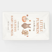 Een lieve kleine pompoen Herfst Baby shower welkom Spandoek (Horizontaal)