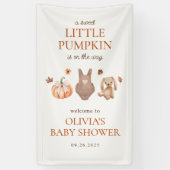 Een lieve kleine pompoen Herfst Baby shower welkom Spandoek (Verticaal)