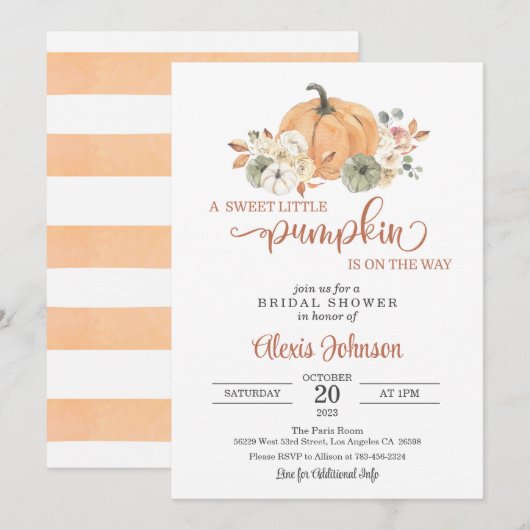 Een lieve kleine pompoen is onderweg kaart (Voorkant / Achterkant)