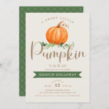 Een lieve kleine pompoen is op weg Baby shower