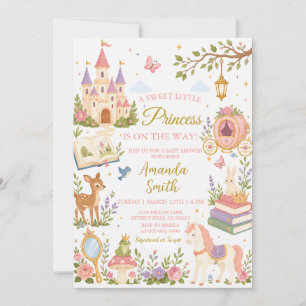 Een lieve kleine prinses baby shower uitnodiging