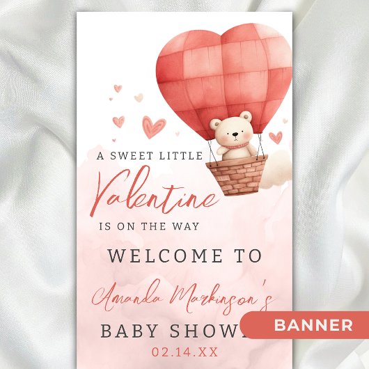 Een lieve kleine Valentijn Baby shower welkom Spandoek