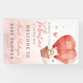 Een lieve kleine Valentijn Baby shower welkom Spandoek (Horizontaal)