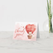 Een lieve kleine Valentijn is op de weg Baby showe Bedankkaart (Voorkant)