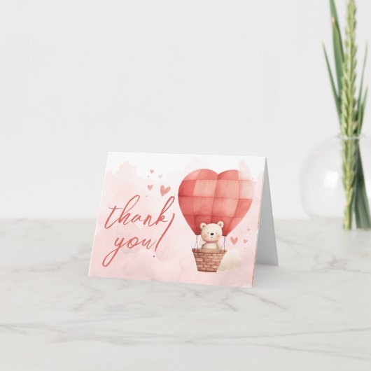 Een lieve kleine Valentijn is op de weg Baby showe Bedankkaart (Voorkant)