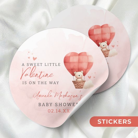 Een lieve kleine Valentijn is op de weg Baby showe Ronde Sticker