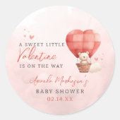 Een lieve kleine Valentijn is op de weg Baby showe Ronde Sticker (Voorkant)