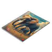 Een lieve mama en Baby olifant gepersonaliseerd Notitieboek (Linkerzijde)