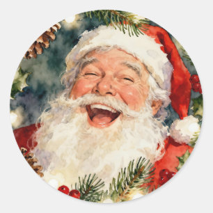 Een Lieve Ouderwetse Kerstman Vintage Kerstmis Ronde Sticker