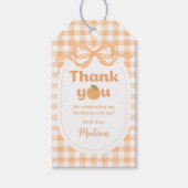 Eén lieve perzik meisje 1e verjaardag cadeaulabel (Voorkant)