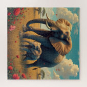 Een lieve sentimentele mama en Baby olifant Legpuzzel (Horizontaal)
