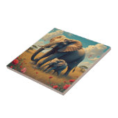 Een lieve sentimentele mama en Baby olifant Tegeltje (Zijkant)