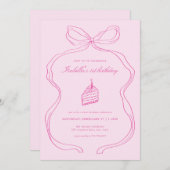 Een lieve verjaardag uitnodiging meisje eerste ver (Voorkant / Achterkant)