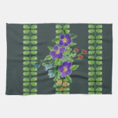 Een lieveling bloemige theedoek met Blauwgroen (Horizontaal)